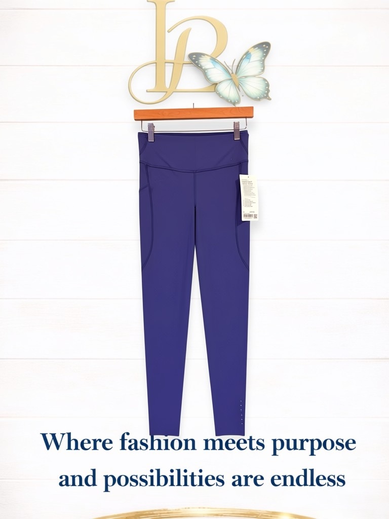 Lululemon Nwt Fast And Free Ha Tight 28" Pockets Size 8 Brilliant Blue